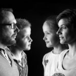 Familien Portrait im Studio schwarzweiß Oyten